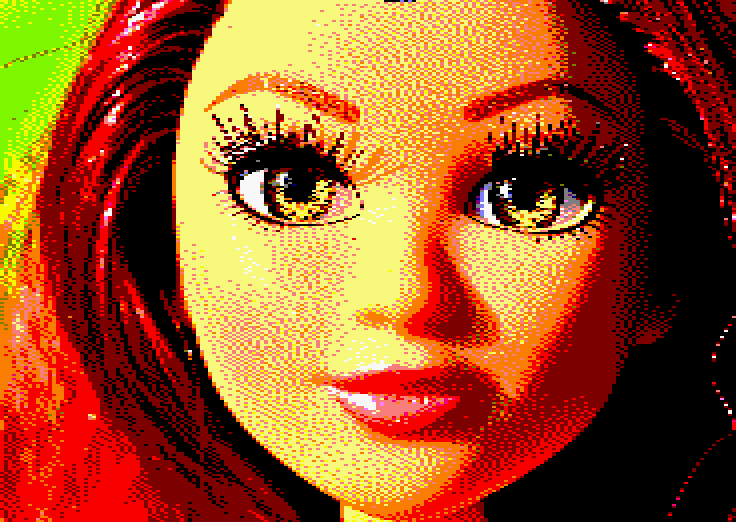 Image from 'MOVE IT!' game, face of the Barbie, after conversion with CPiC program